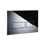 Product Cut out image of the Zero 3 Chrome Square Dual Flush Plate SAN1019